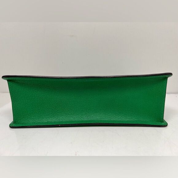 Gucci Linea Ricami Shoulder Bag Embroidered Leather Green Cat - Picture 7 of 13